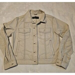 Eddie Bauer Women's Beige Lightweight Denim Jacket Size Small
